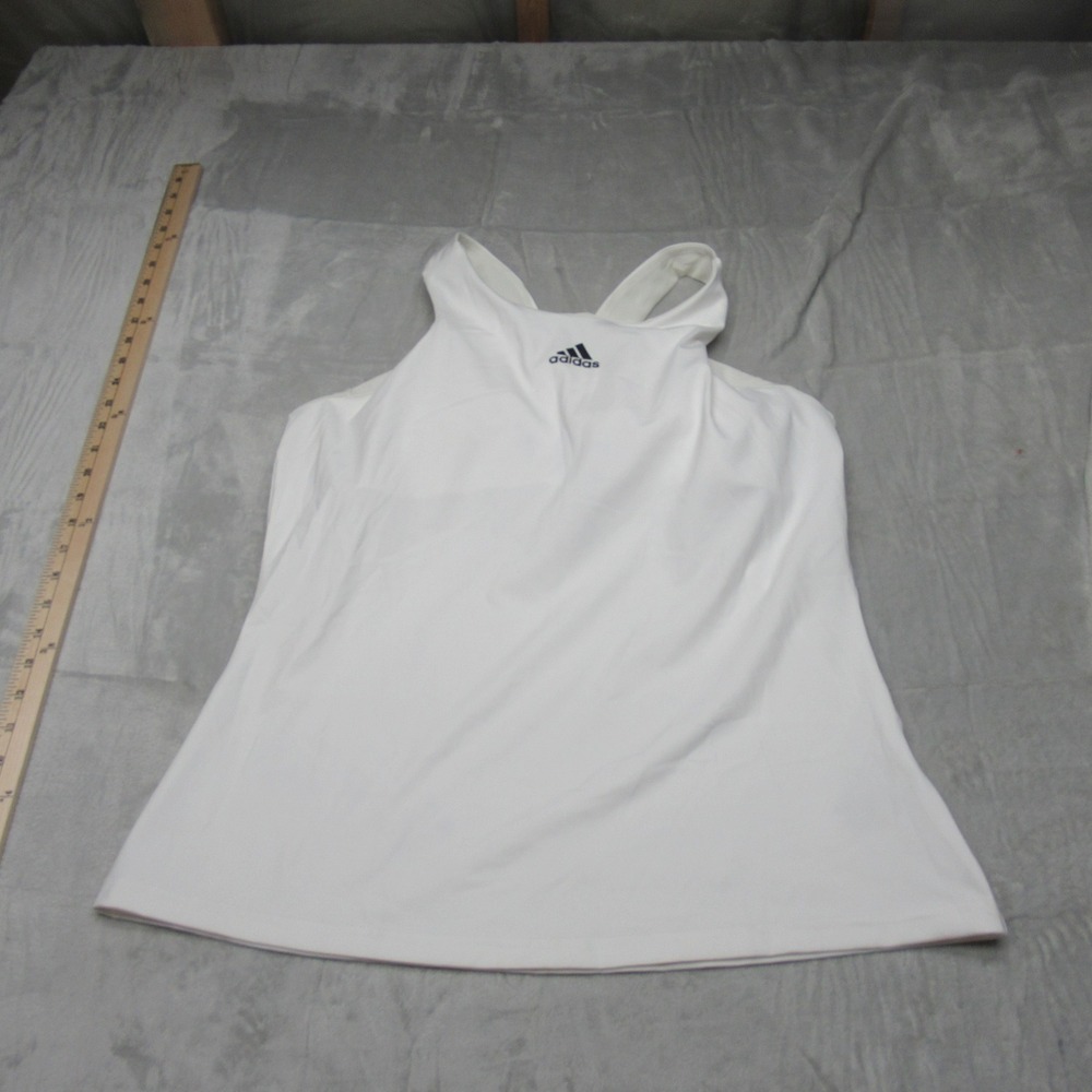 Adidas Shirt Women XL White Y-Tank Top HEAT RDY Sleeveless Tennis Active $50 NEW